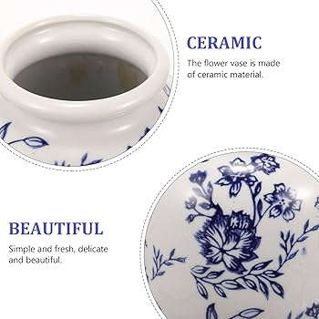 Amazon.co.jp: Luxshiny 青 と 白 磁器 花瓶、 シノワズリ 花瓶